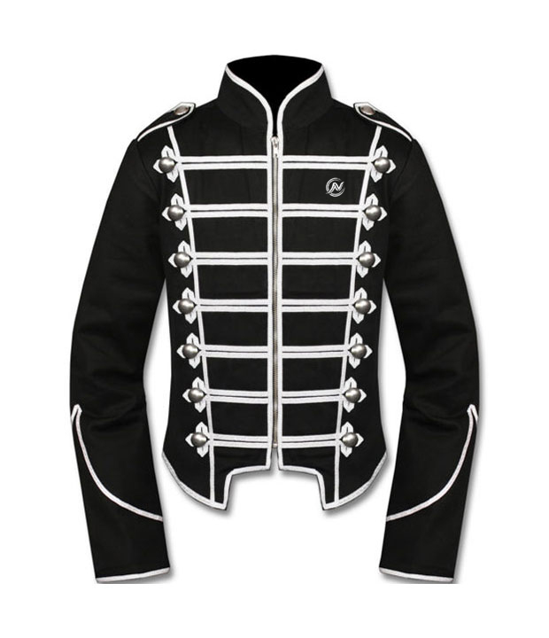 1 Black Silver Military Drummer Jacket - Image 1