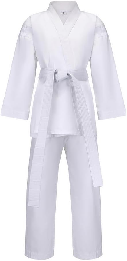 41XEobJezQL._AC_SX569_-1.jpg Karate Gi for Kids Students Martial Arts Training Uniform with Belt - Image 1