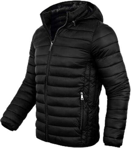 Men's Lightweight Puffer Jacket Down Packable Jacket Winter Coat with Hood
