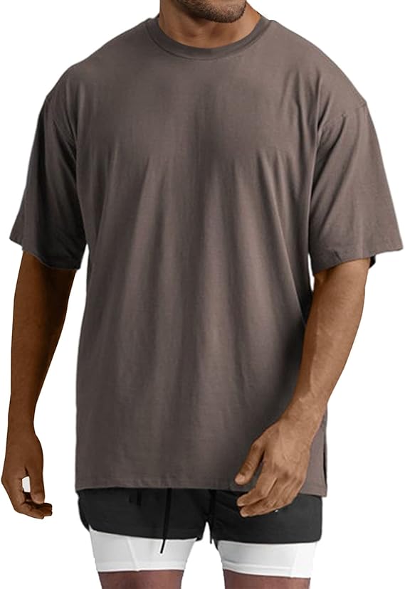 61QGdwRC1ZL._AC_SX569_.jpg Men's Oversized Workout T-Shirts Lightweight Quick Dry Short Sleeve - Image 1