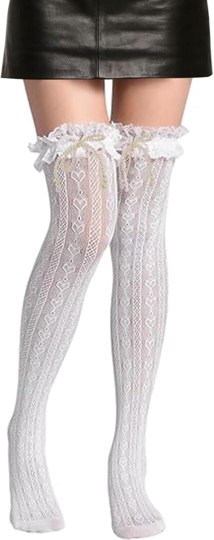 White lace Heart Sock
