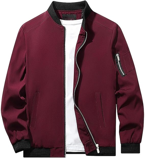 61obMKZJz7L._AC_SX569_.jpg Sandbank Men's Slim Fit Lightweight Softshell Flight Bomber Jacket Coat - Image 1