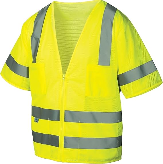 7130HNrkJKL._AC_SX569_.jpg RVZ31 Series Class 3 Safety Vest Hi-Vis Lime Extra Large - Image 1