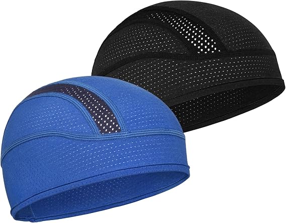 71KOZ2-1i0L._AC_SX569_.jpg Skull Cap Helmet Liner Beanie, Cooling Mesh Cycling Running Hat for Men Women, Fits Under Helmets - Image 1
