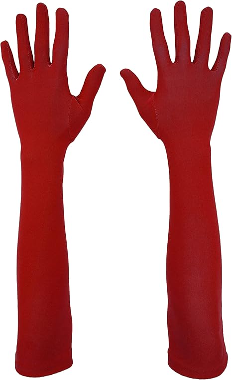 81CEZr46uML._AC_SX466_.jpg Men's and Women's Spandex Gloves Costume Halloween Cosplay Stretchy Long Gloves - Image 1