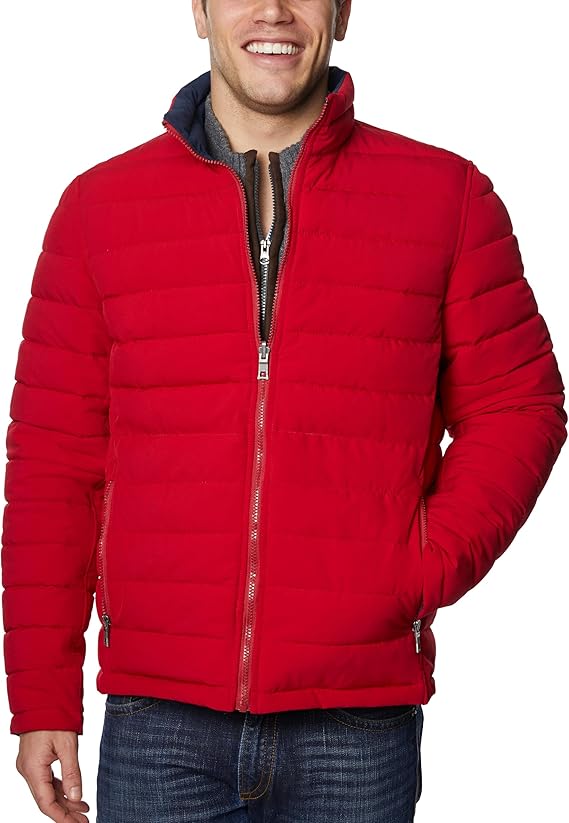 81PUiV0z3kL._AC_SX569_.jpg Men's Reversible Quilted Puffer Jacket –Midweight Mechanical Stretch Winter Coat - Image 1