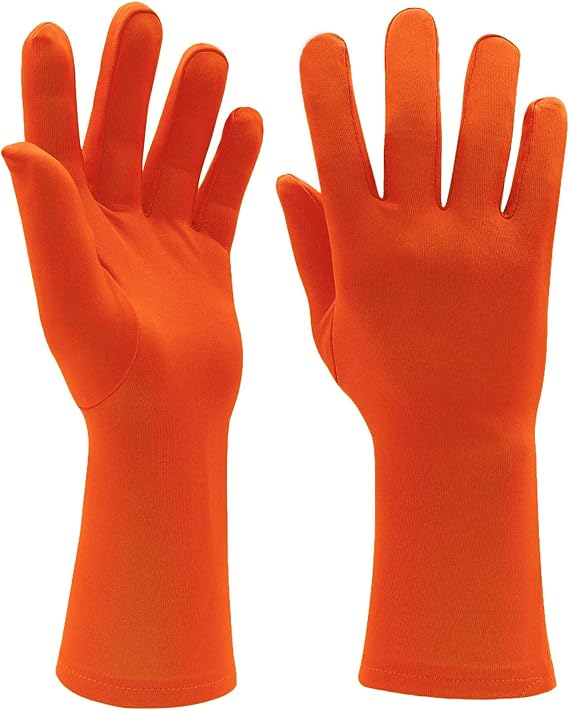81rkP1fGdAL._AC_SX569_.jpg Men's and Women's 9'' Spandex Stretchy Short Gloves Full Finger Wrist Length Halloween Costume Party Gloves - Image 1