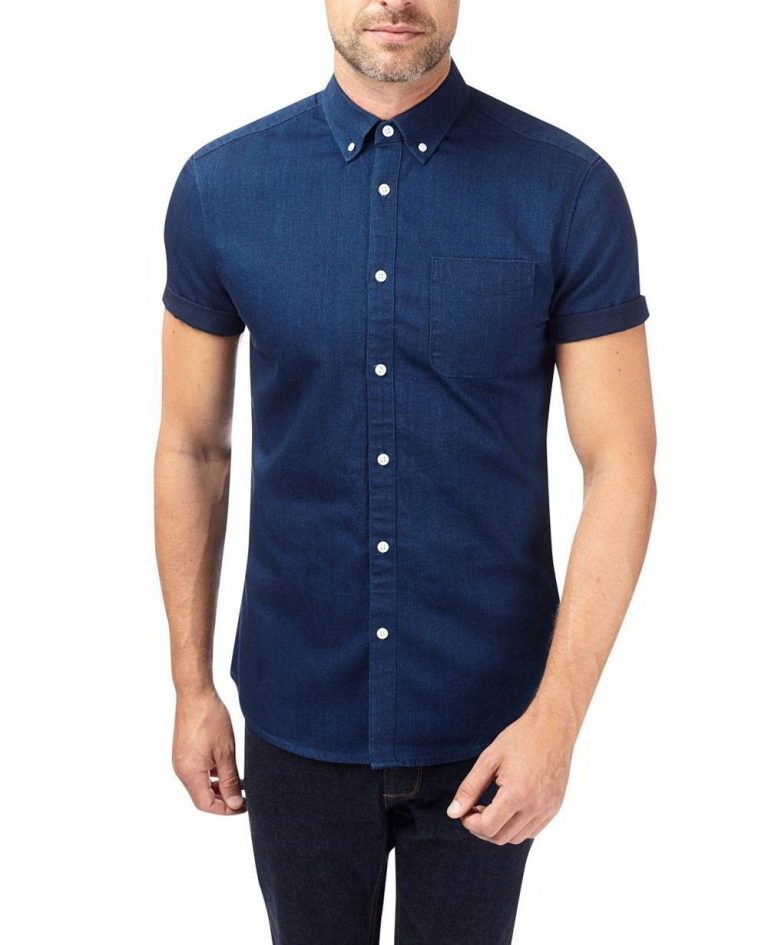 blue-short-sleeve-denim-shirt-ro-2348-20-_1_-768x945-1.jpg Blue Short Sleeve Denim Shirt - Image 1