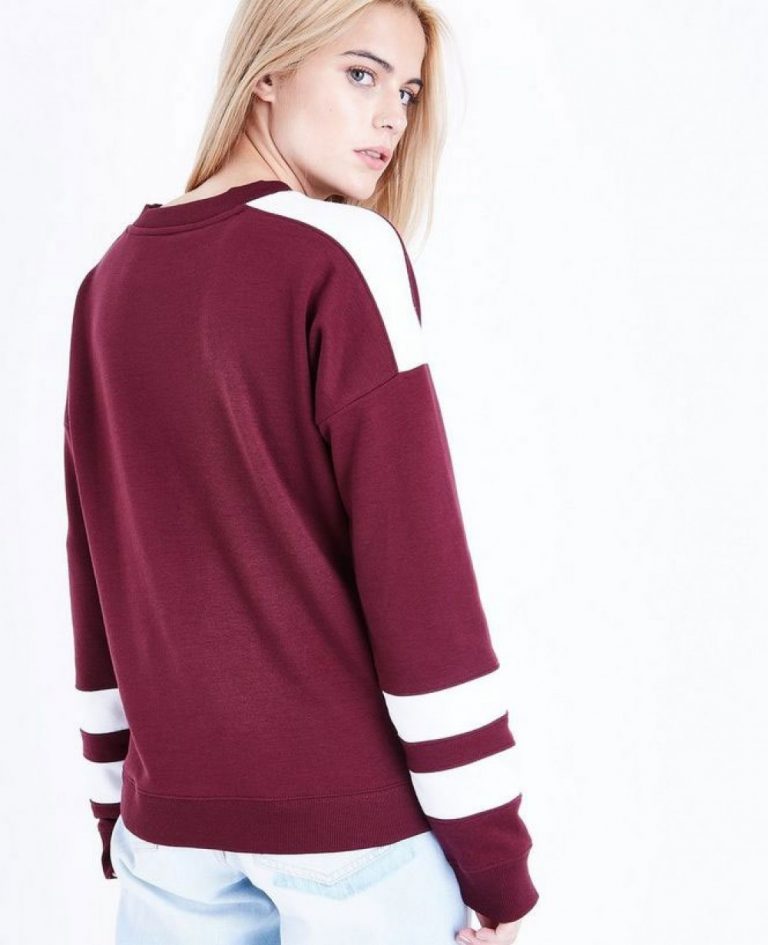burgundy-colour-block-sleeve-sweatshirt-ro-2972-20-_4_-768x945-1.jpg Sweatshirt - Image 1